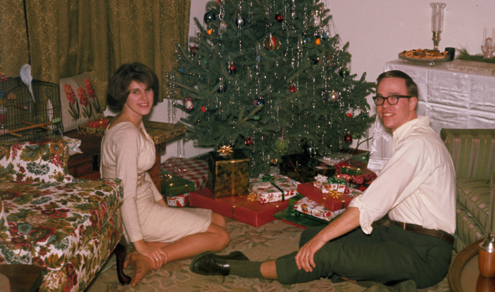 Dad and Mom in their first apartment